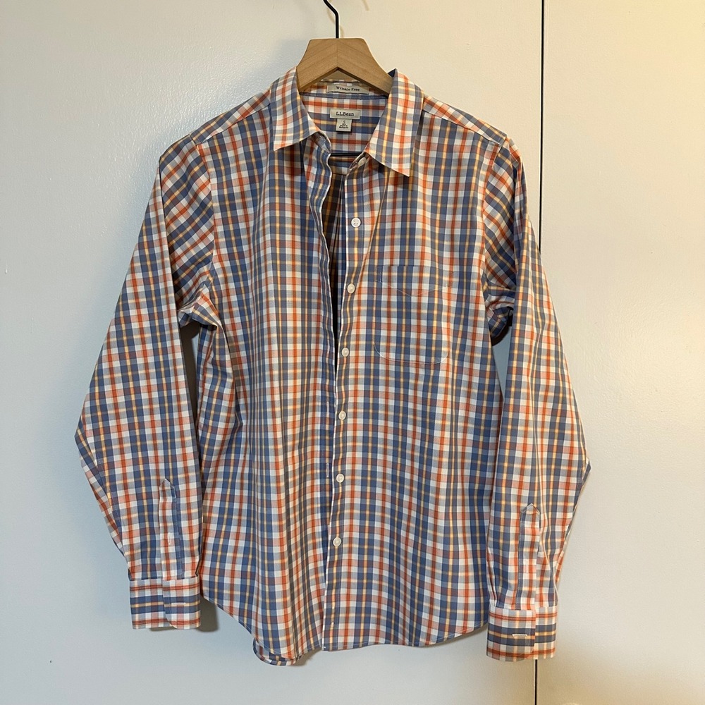 L.L. Bean | Men's Multi-Color Wrinkle Free Plaid Button Down Shirt, Size S